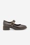 Women's Loafer Buckle Casual Thick Classic Heeled Shoes Meniz Brown Croco - 3