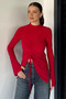 Asymmetrical Cut Front Gathered Women's Blouse - 2