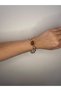 Pearl Detailed Oval Dial Vintage Women's Wristwatch - Gold Color - Red Dial - 3