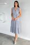 Women's Dress with Gathered Shoulders and Tie Detail at the Waist - 5