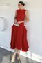 Women's Gold Buckle Zipper Detailed Dress - 3