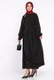 Gold Buckle Detailed Waist Tie Muslim Dress - 3