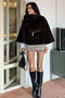 Women's Leopard Pattern Water Brushed Cashmere Poncho - 3