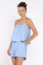 Women's Adjustable Strap Blouse Elastic Waist Shorts Two-Piece Set