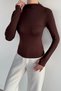 Gülseli Women's High Neck Finger-Looped Lycra Body Blouse - 2