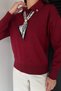 Gülseli Women's Polo Collar Knitwear Blouse with Scarf and Brooch