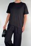 Women's Asymmetrical Cut Lace Detailed Blouse Elastic Waist Trousers Two-Piece Set - 4
