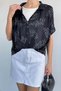 Women's Crop Athlete-Style Patterned Blouse - 2