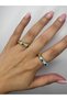 Colorful Enamel Gold Color Steel Combination Ring - White - 8