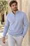 Men's Stand Collar Half-Zip Three-Thread Ribbed Sweatshirt - 2