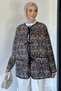 Front-Tie Quilted Patterned Hijab Jacket