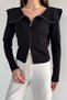 Gülseli Women's Baby Collar Zippered Knitwear Blouse