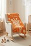 Cotton Cute Giraffe Patterned Orange Soft Baby Blanket - 3