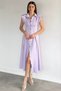 Pleated Front Snap Button Zero Sleeve Women's Dress - 7