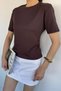 Women's Crew Neck T-Shirt with Side Drawstring Detail - 2