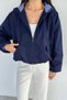 Women's hooded elastic double pocket seasonal coat - 3