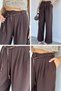 Women's High Waist Pleated Palazzo Pants with Accessory Detail - 2