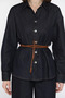 Waist Belt Detailed Shirt Pants Jean Denim Two-Piece Set - 4
