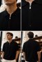 Men's Polo Neck T-Shirt with Self-Line Pattern - 3