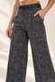 Women's High Patterned Elastic Winter Palazzo Trousers - 9
