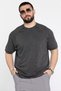 Men's Crew Neck Self-Patterned Emblem Detailed T-Shirt - 2