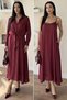 Gülseli Women's Shirt and Dress Combination Summer Satin Dress