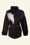Silver Embroidered Black Color Jean Jacket - 2