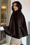Women's Leopard Pattern Water Brushed Cashmere Poncho - 7