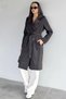 Women's Double-Breasted Collar Trench Coat with Inner Lining and Waist Belt Detail - 2