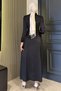 Women's Waist Tie Detailed Satin Hijab Evening Dress - 3