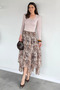 Women's Asymmetrical Cut Patterned Skirt with Elastic Waist and Inner Lining - 3
