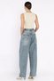 High Waist Belt Detailed Loose Fit Jean Denim Trousers - 3