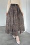 Perry Elastic Waist Pleated Patterned Hijab Skirt - 5
