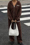 Women's Hooded Three-Thread Ruffled Oversize Tracksuit Set