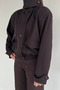 Women's Jacket with Elastic Waist and Sleeve Belt Detail and Double Pockets - 4