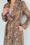 Women's Inner Lined Double Pocket Patterned Cashmere Coat
