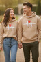 Printed Hooded Lover's Combination Double Sweatshirt (Available in Sizes S-M-L.)