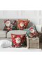 4-Piece Combination Double-Sided Punch Pattern Appearance Santa Claus and Reindeer Patterned Digital Printed Throw Pillow Cover