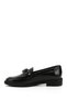Women's Black Patent Leather Buckle Genuine Leather Loafer Shoes - 5
