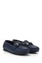 Women's Navy Blue Flat Sole Buckled Ballet Flats - 3
