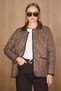Waterway Patterned Velvet Detailed Quilted Coat - 4