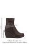 Women's Brown Antique Zippered Wedge Heeled Boots - 3