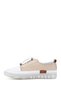Women's Beige Lace-Up Genuine Leather Sneaker - 5