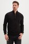 Ribbed Stand Collar Half Zipper Sweatshirt - 4
