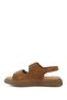 Women's Tan Suede Velcro Buckle Wedge Sole Genuine Leather Comfort Sandals - 6