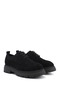 Women's Black Suede Lace-Up Genuine Leather Shoes - 5