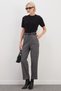 Herringbone Patterned Belted Carrot Cut Pants - 2