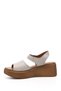 Women's Cream Wedge Sole Genuine Leather Sandals - 6
