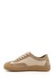 Women's Nude Lace-Up Genuine Leather Sneaker - 5