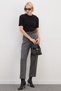 Herringbone Patterned Belted Carrot Cut Pants - 3